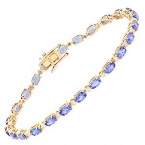 NEW DIANA M JEWELS women's oval natural tanzanite bracelet (5.18 ct) - elegant i